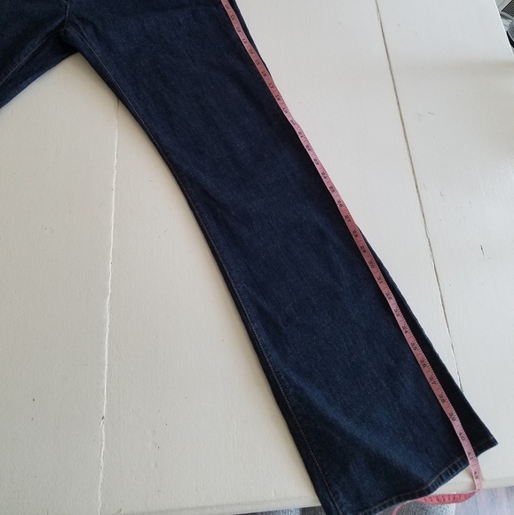 GAP Women's Low Rise Flare Dark Blue Denim Jeans  Size 12 Reg - Picture 6 of 10